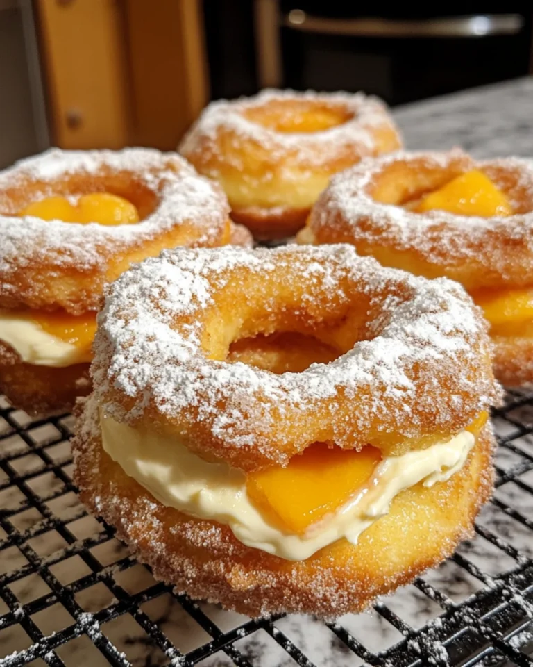 Classic Peach Cobbler Cheesecake Donuts: Easy & Delicious