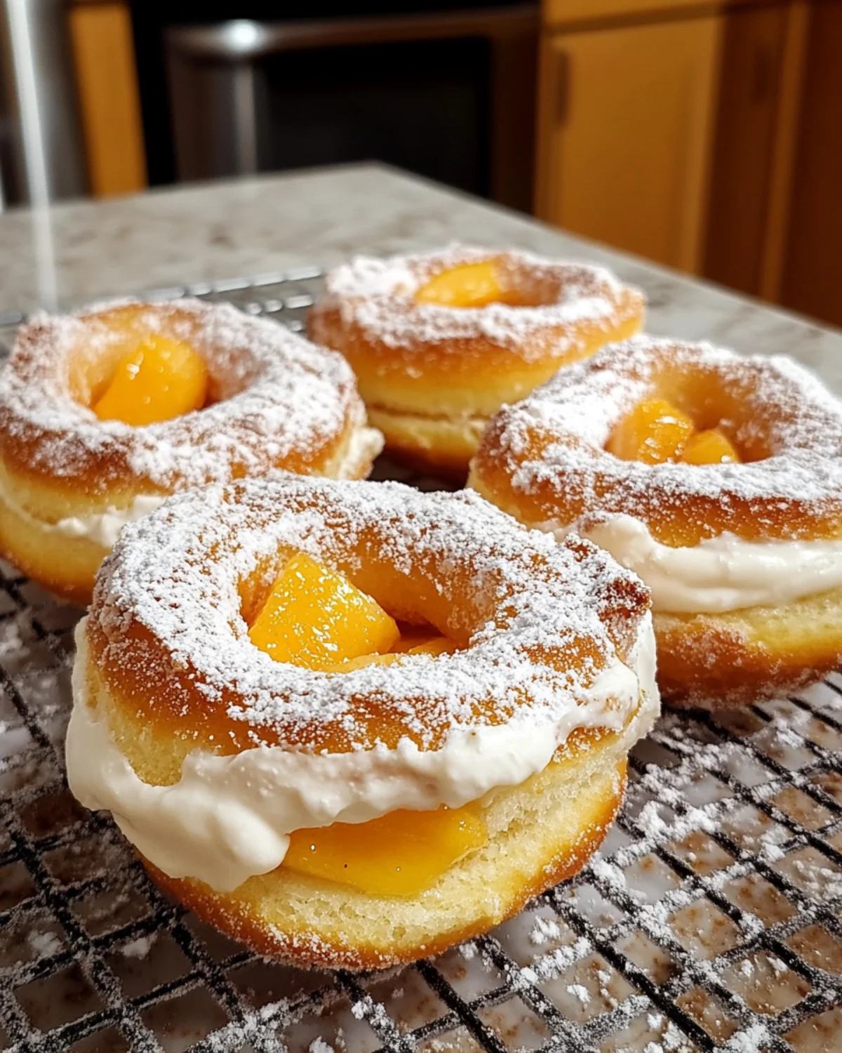 Classic Peach Cobbler Cheesecake Donuts: Easy & Delicious