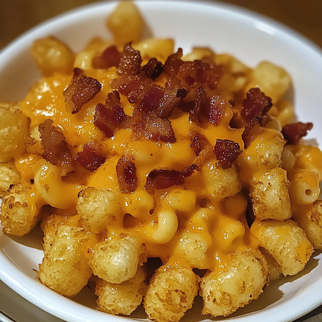 BBQ Bacon Mac and Cheese Loaded Tots Recipe