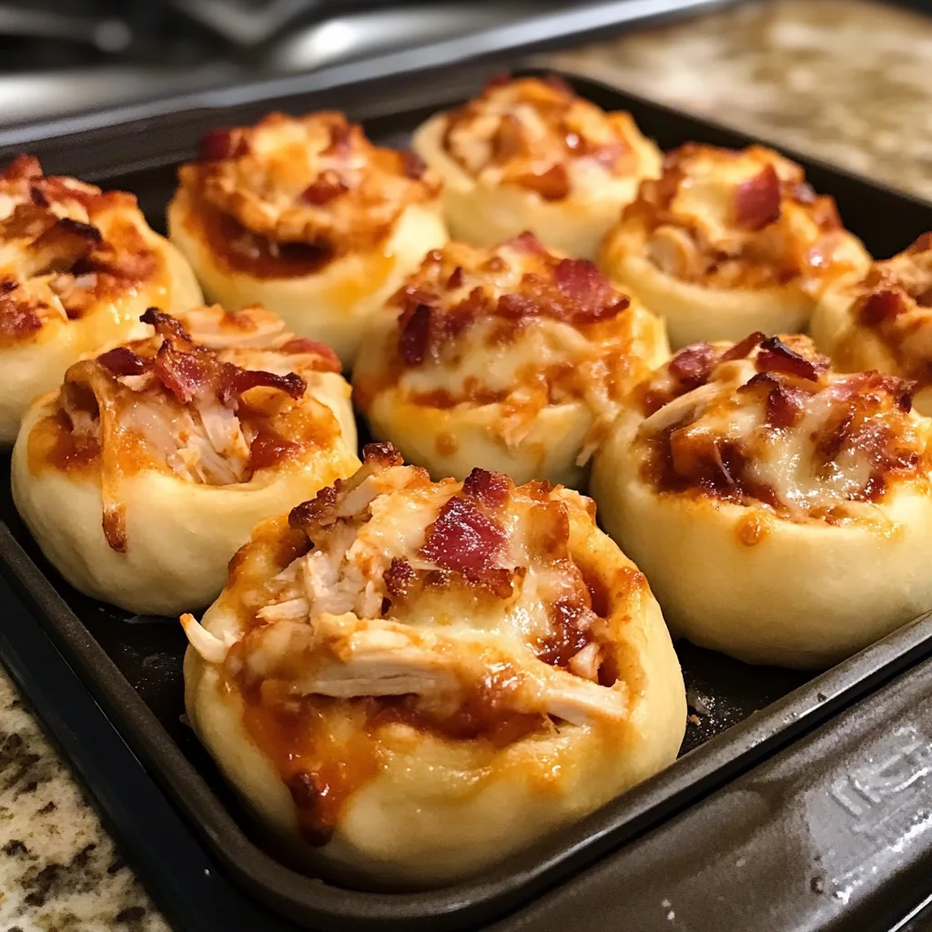 BBQ Chicken Bacon Ranch Pizza Rolls Recipe
