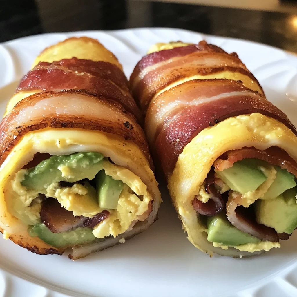 Easy Bacon, Egg and Avocado Breakfast Roll-Ups Recipe