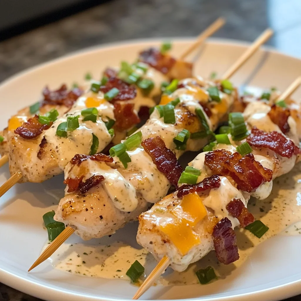 Smoky Bacon Ranch Chicken Skewers Recipe