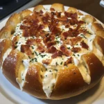 Bacon Ranch Pizza Dip Stuffed Bread Bowl Recipe 5 Bacon Ranch Pizza Dip Stuffed Bread Bowl Recipe