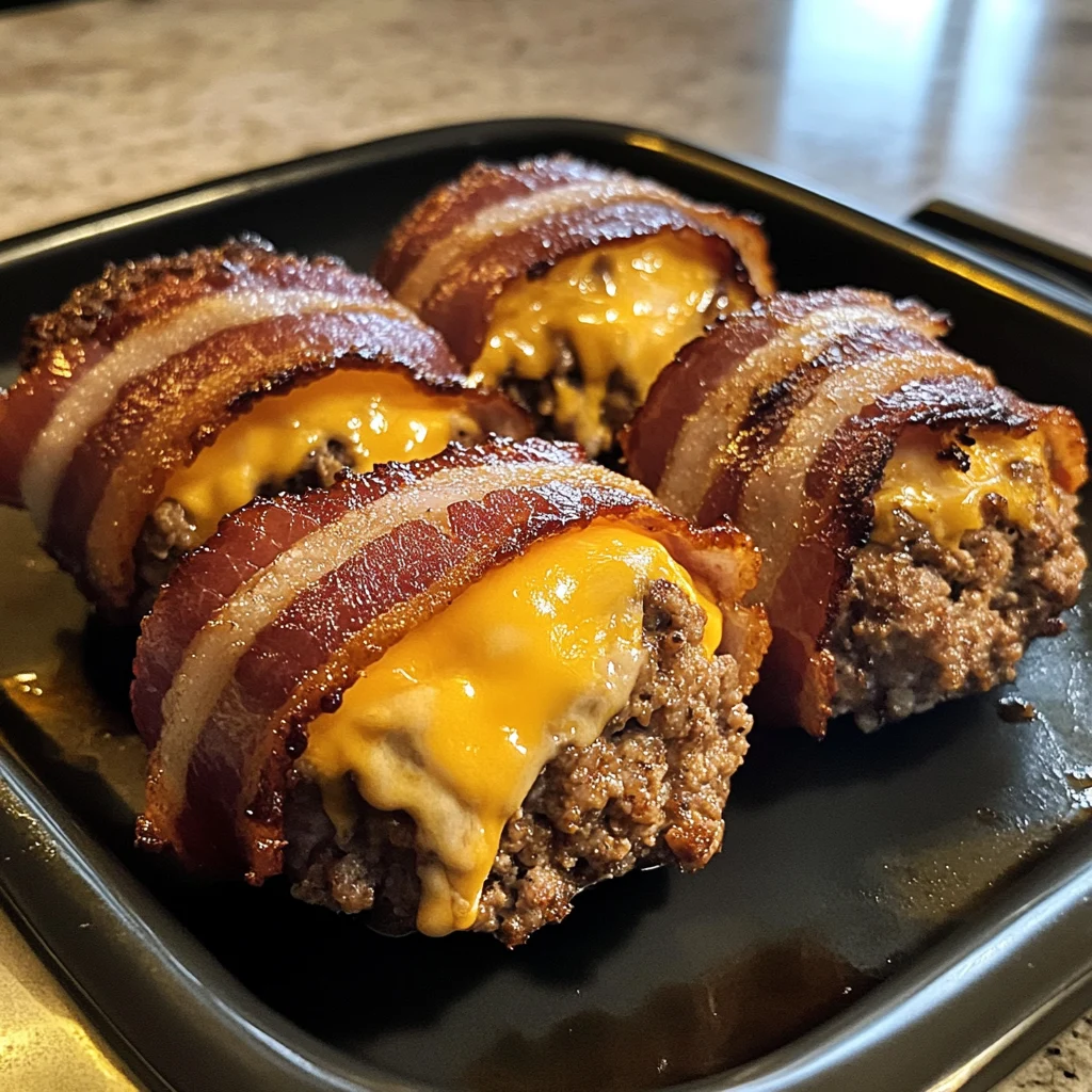 Bacon-Wrapped BBQ Cheese-Stuffed Meatloaf Bombs Recipe
