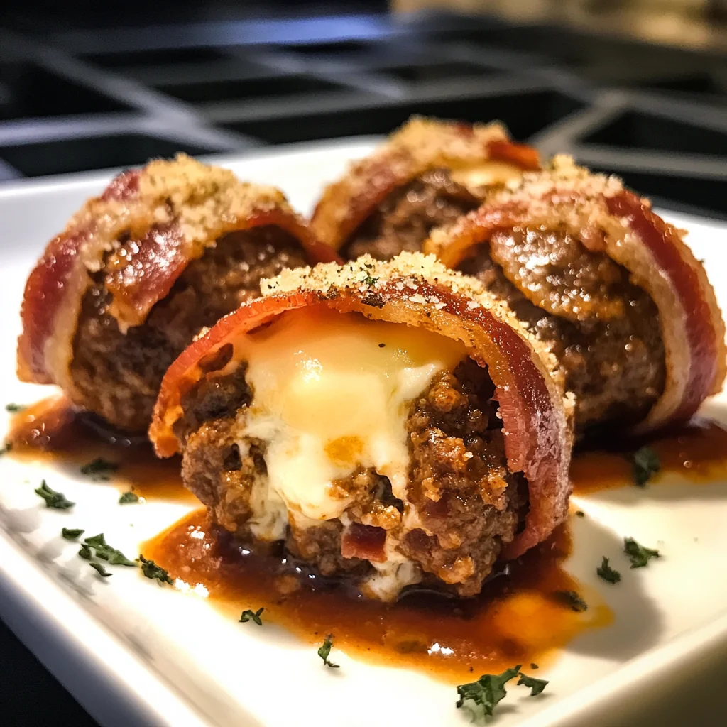 Delicious Bacon-Wrapped Mozzarella Stuffed Meatballs