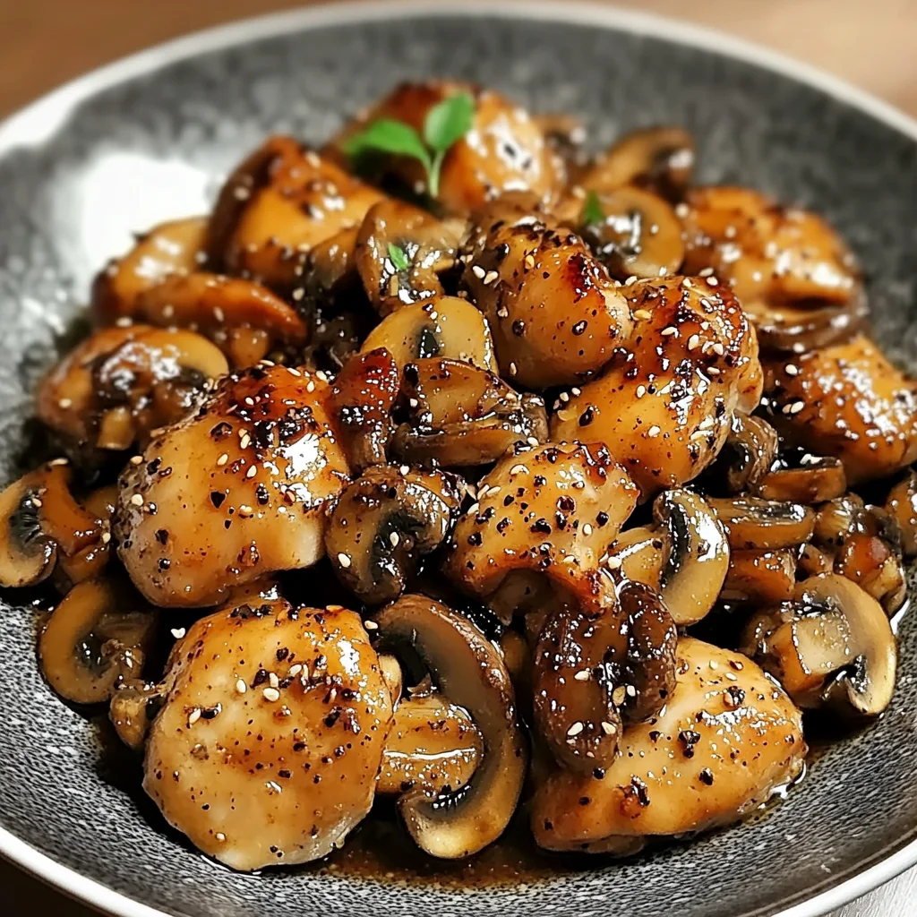 Quick Black Pepper Chicken with Mushrooms Recipe
