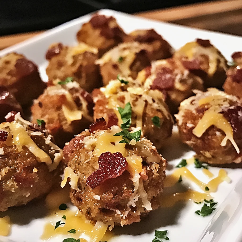 Cheesy Bacon Meatball Bites Recipe for Appetizers