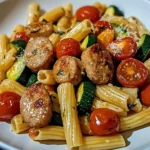 Chicken Sausages with Zucchini, Tomatoes, and Pasta 5 Chicken Sausages with Zucchini, Tomatoes, and Pasta