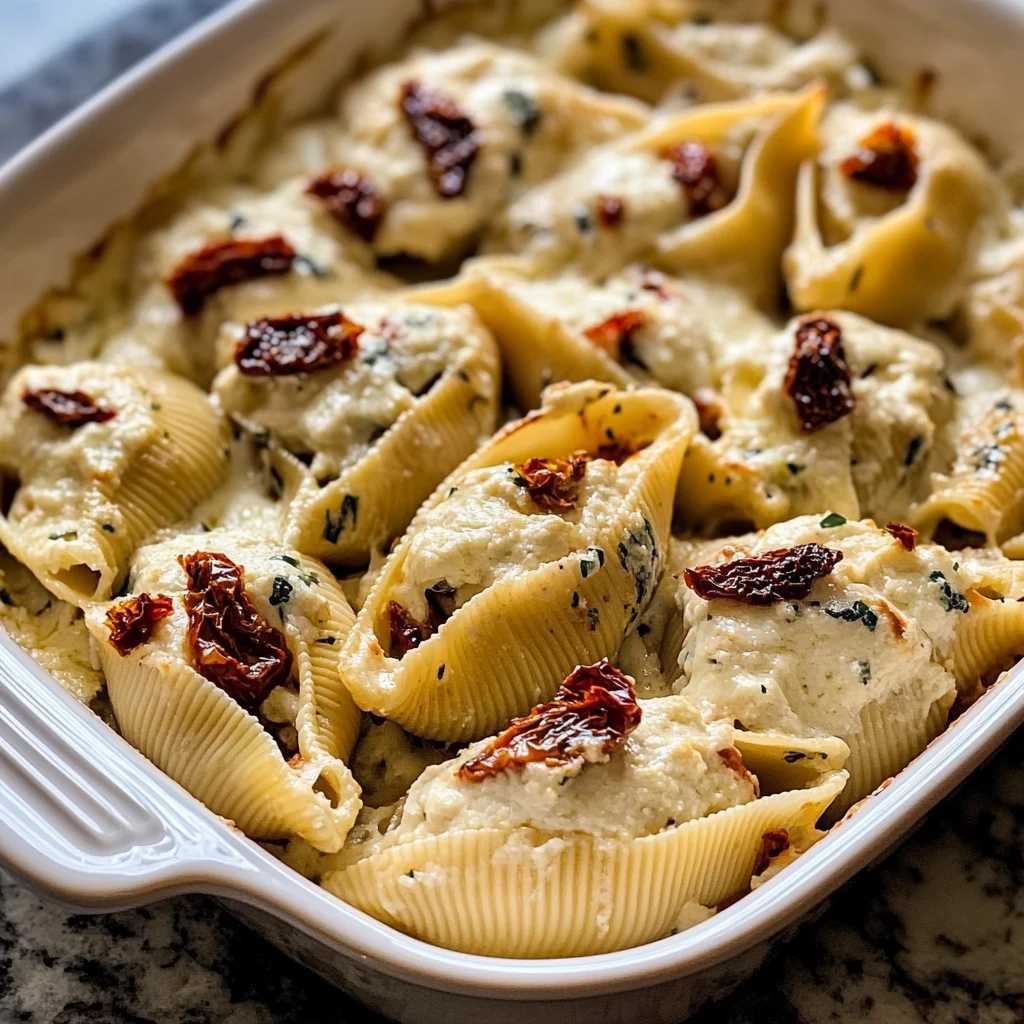 Creamy Ricotta and Sun-Dried Tomato Stuffed Shells Recipe