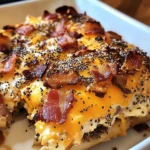 Everything Bagel Cheddar Bacon Breakfast Casserole Recipe 4 Everything Bagel Cheddar Bacon Breakfast Casserole Recipe