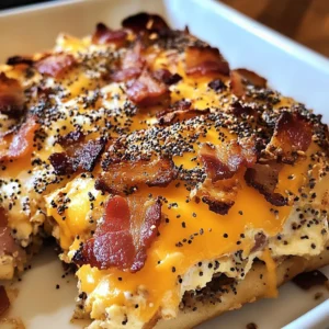 Everything Bagel Cheddar Bacon Breakfast Casserole Recipe