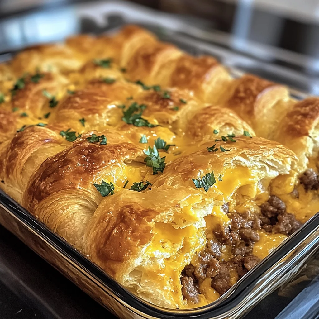Flaky Croissant Sausage Breakfast Bake Recipe
