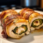 Spicy Jalapeño Popper Stuffed Chicken & Bacon Roll