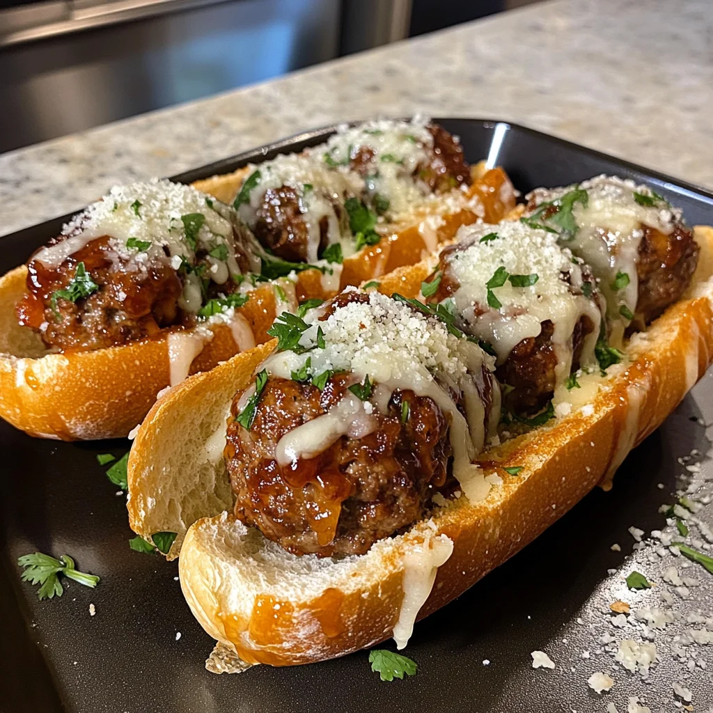Loaded BBQ Bacon Ranch Meatball Subs Recipe