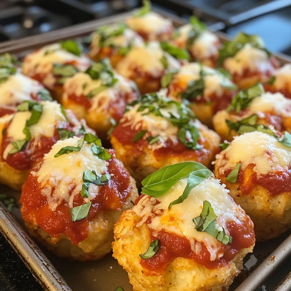 Cheesy Pizza Stuffed Tater Tot Cups Recipe
