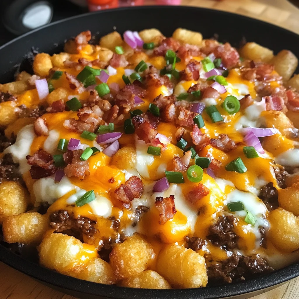 Easy One-Pan Bacon Cheeseburger Tater Tot Casserole Recipe