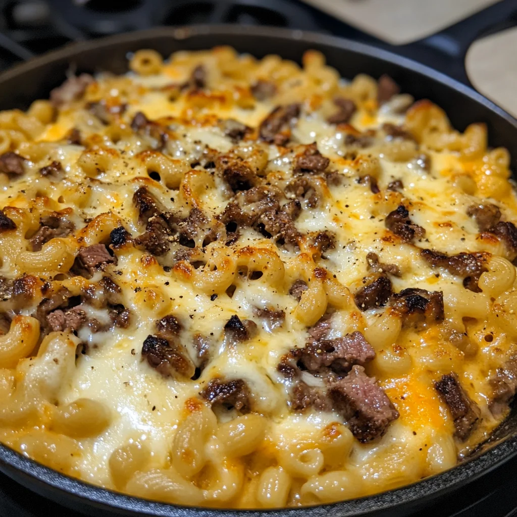 Philly Cheesesteak Mac & Cheese Skillet Recipe