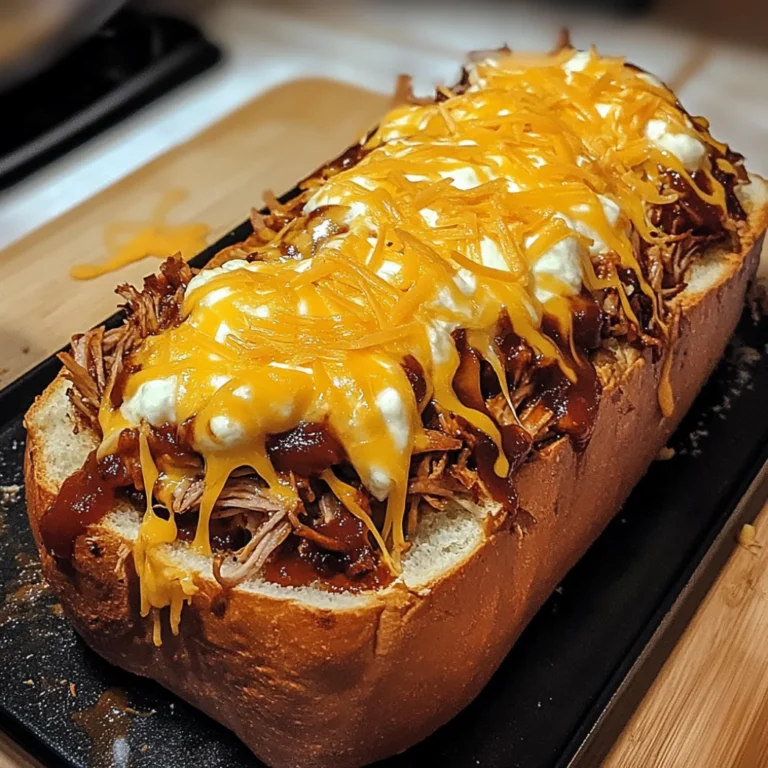 Best BBQ Pulled Pork Loaded Cheese Bread Ever Made