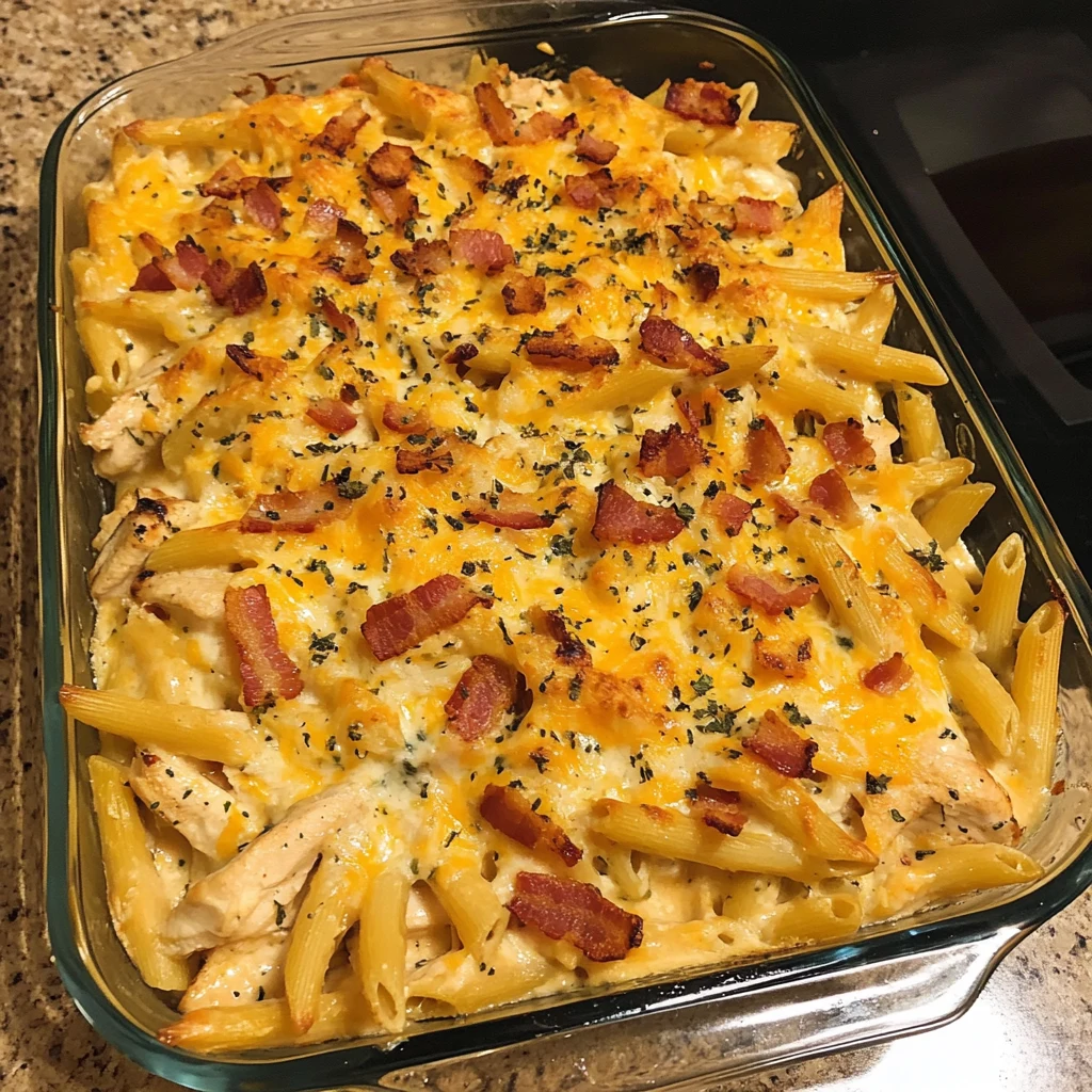 Easy Bacon Ranch Chicken and Penne Casserole Recipe