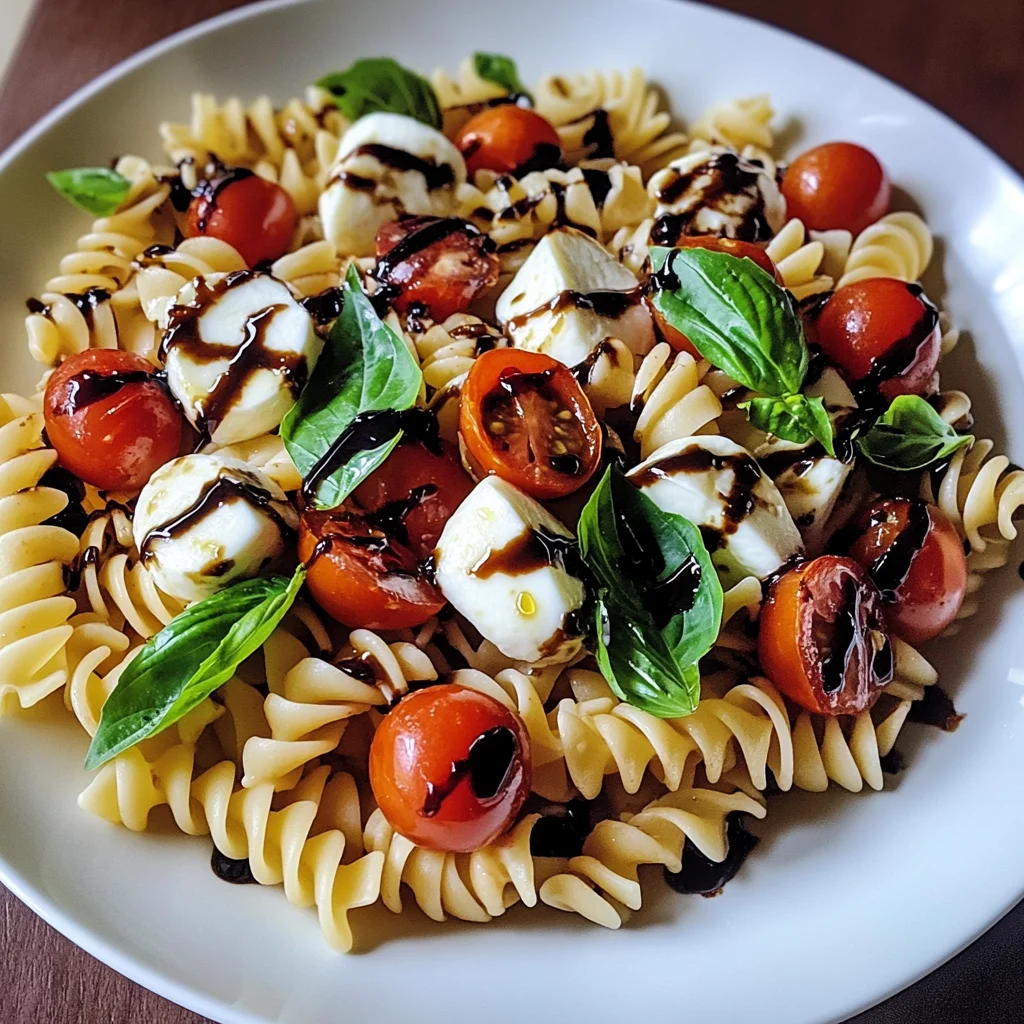 Caprese Pasta Salad with Balsamic Glaze 4 Servings Easy Delicious