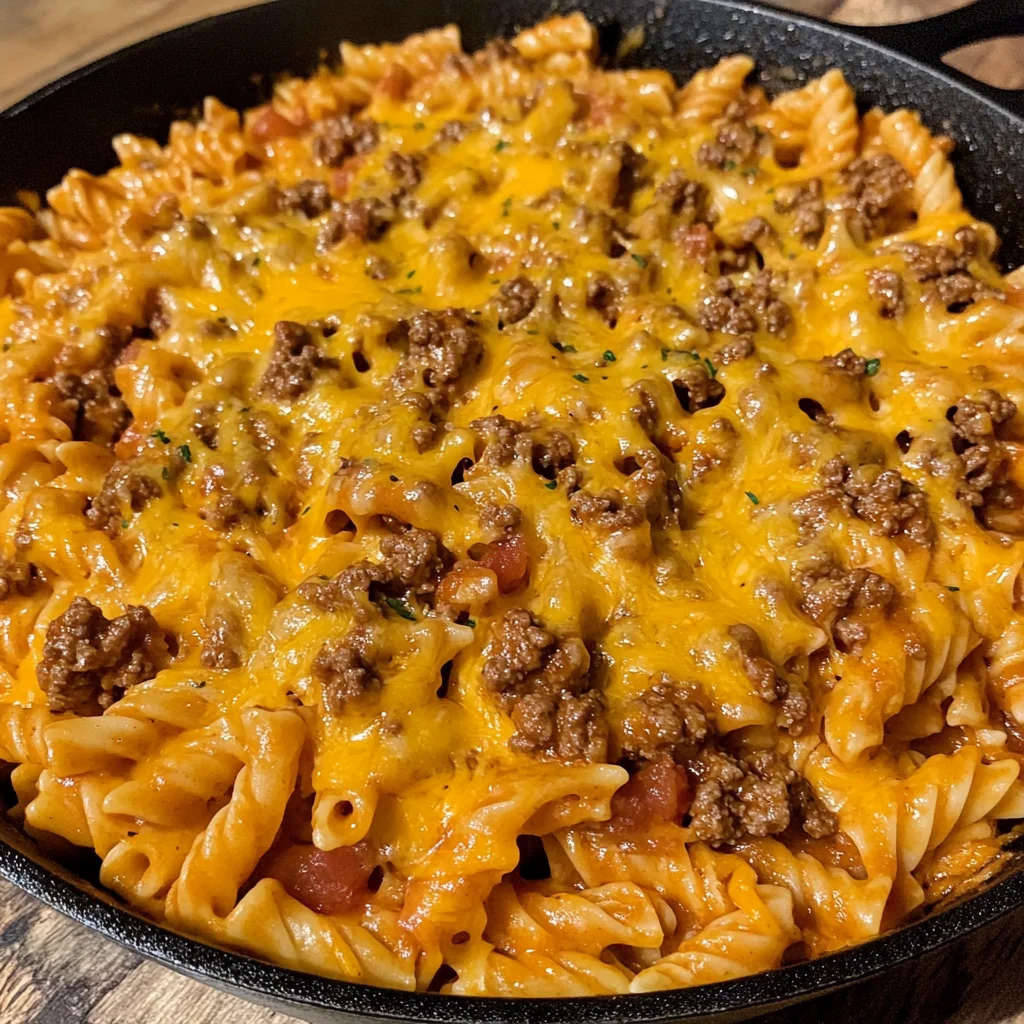 Quick Cheesy Beef Taco Pasta Skillet 30 Minute Recipe
