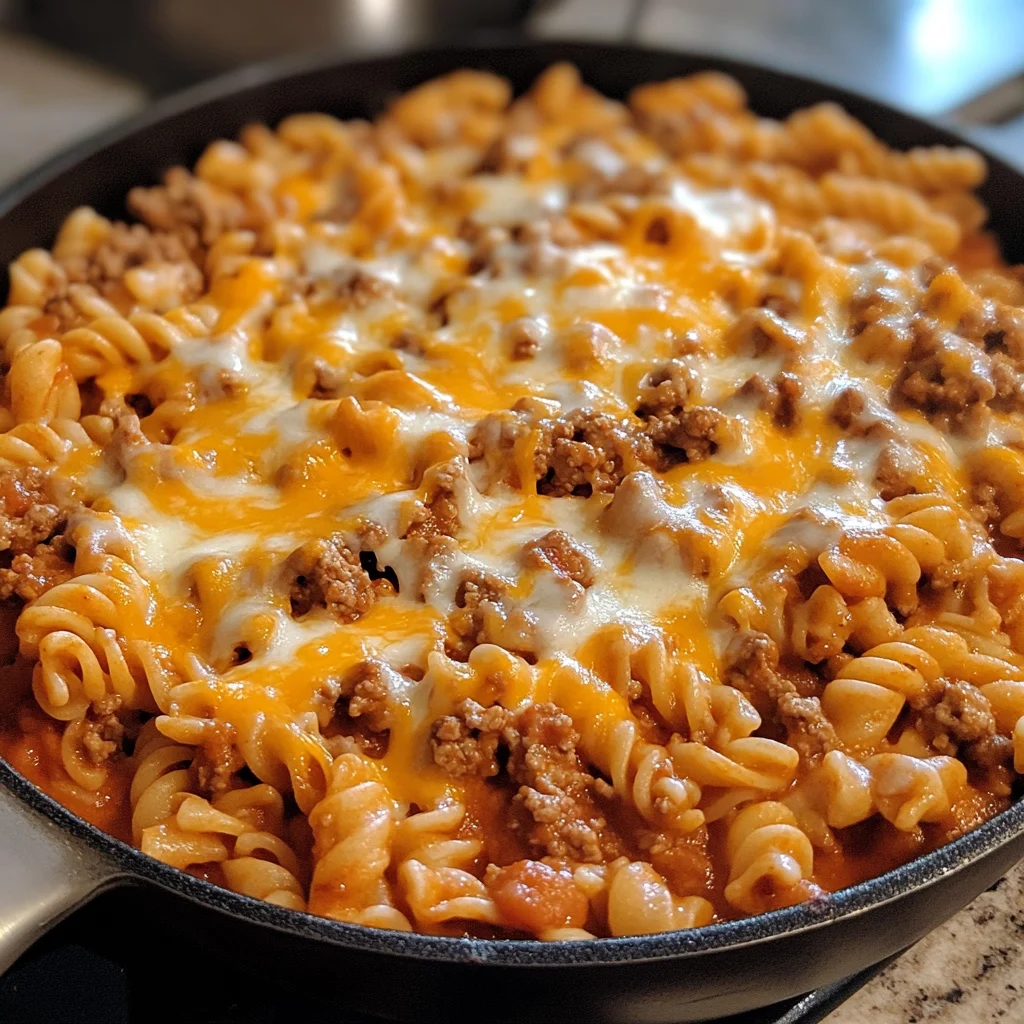 Cheesy Beef Taco Pasta Skillet Recipe Easy One Pan 5 Quick Cheesy Beef Taco Pasta Skillet 30 Minute Recipe