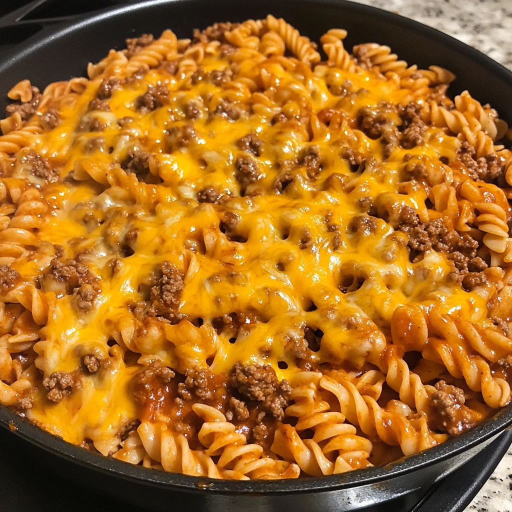 Cheesy Ground Beef Enchilada Pasta Skillet 30 Minutes Easy Delicious