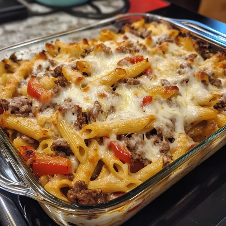 Cheesy Philly Cheesesteak Pasta Bake | Easy Comfort Food