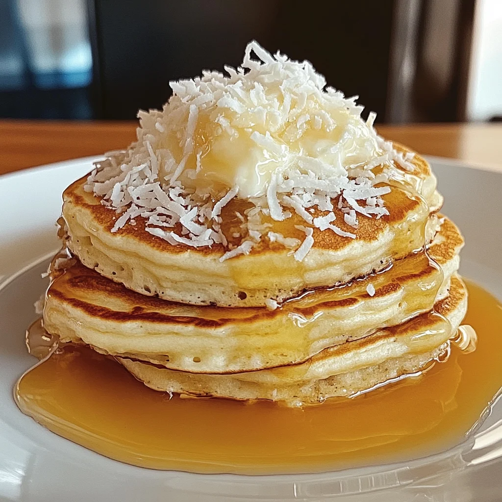 Irresistible Coconut Cream Pancakes Recipe 5 Enjoy fluffy Coconut Cream Pancakes made with coconut milk and shredded coconut for a tropical breakfast treat!