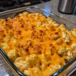 Best Creamy Buffalo Chicken and Cauliflower Mac Bake