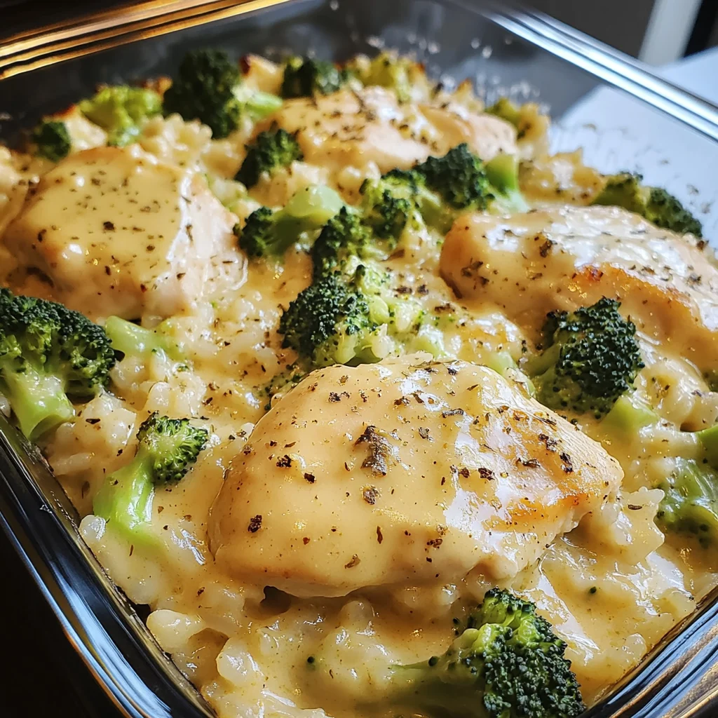 Creamy Garlic Butter Chicken and Broccoli Rice Bake 30 Minutes Easy Delicious