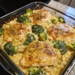 Creamy Garlic Butter Chicken and Broccoli Rice Bake 30 Minutes Easy Delicious