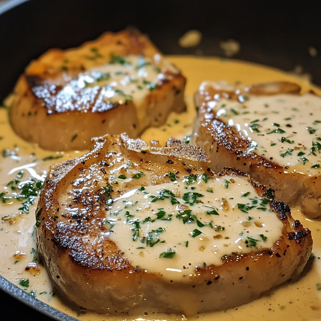 Creamy Garlic Pork Chops 4 Ingredients Easy Delicious