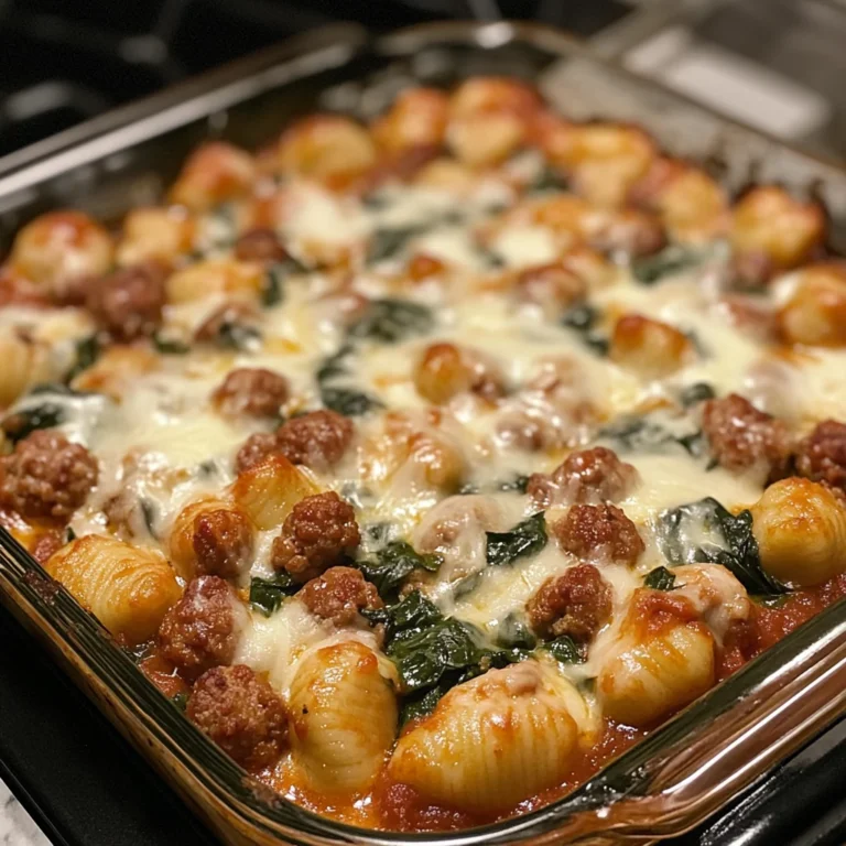 Creamy Italian Sausage and Spinach Gnocchi Bake 4 Servings Easy Delicious