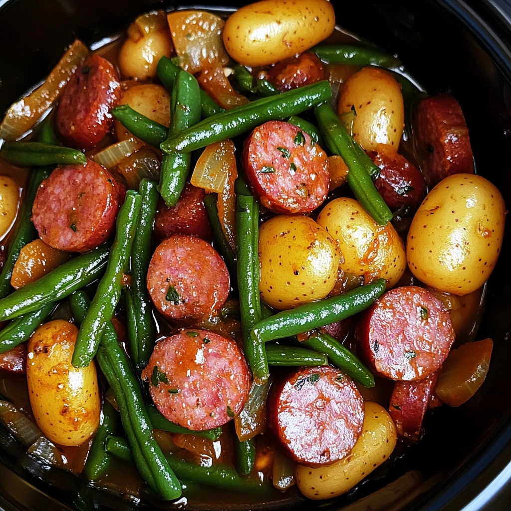 Crockpot Kielbasa and Green Beans 7 Ingredients Easy Delicious 4 Crockpot Kielbasa and Green Beans 7 Ingredients Easy Delicious