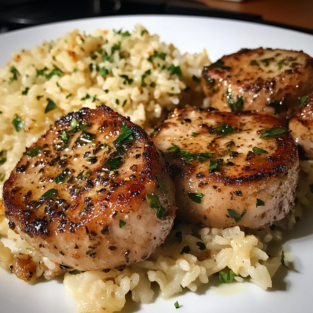 Garlic Butter Pork Medallions with Herb Rice – Best Recipe