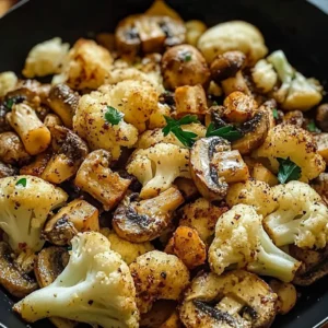 Amazing Garlic Cauliflower Mushroom Skillet in 20 Min