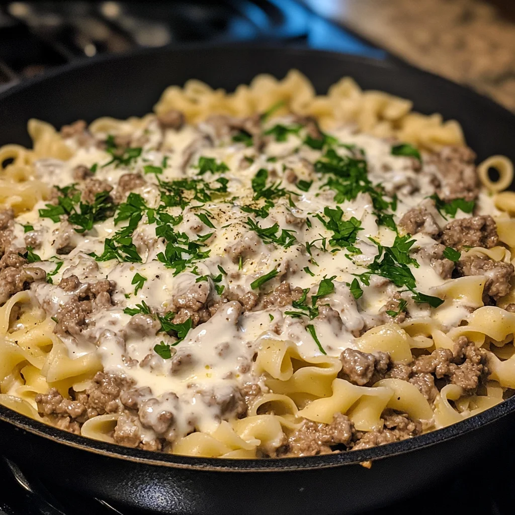 Garlic Parmesan Beef Stroganoff Skillet 30 Minutes Easy Delicious