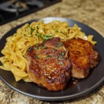 Easy Honey Garlic Pork Chops with Buttered Noodles