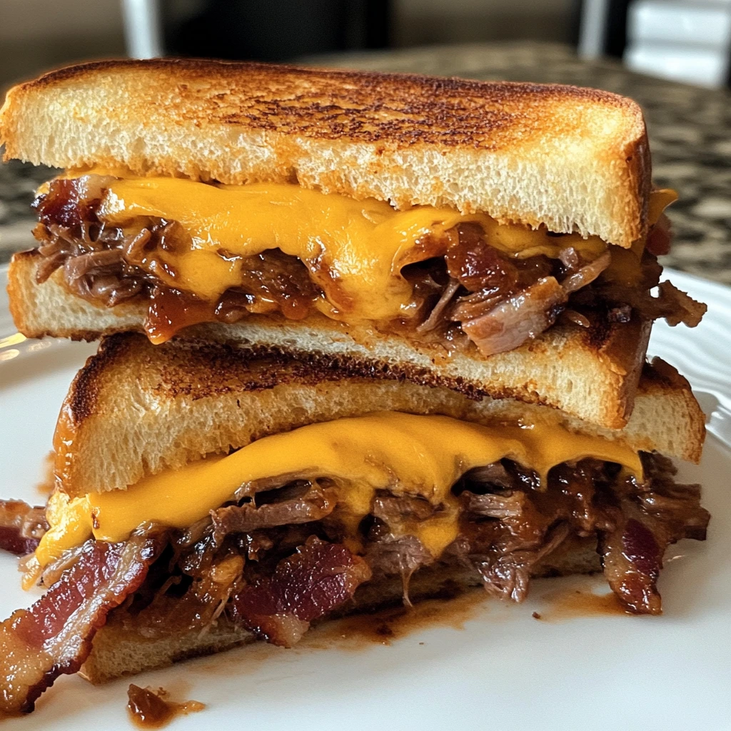 Indulge in Loaded BBQ Brisket Bacon Cheese Melts Today! 4 Loaded BBQ Brisket Bacon Cheese Melts 4 Servings Awesome Delicious