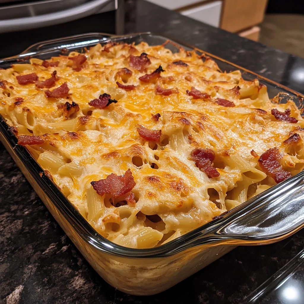 Delicious Maple Bacon Pancake Pasta Brunch Bake 5 Delicious Maple Bacon Pancake Pasta Brunch Bake