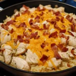 One-Pan Cheesy Bacon Ranch Chicken and Rice Skillet 30 Minutes Easy Delicious