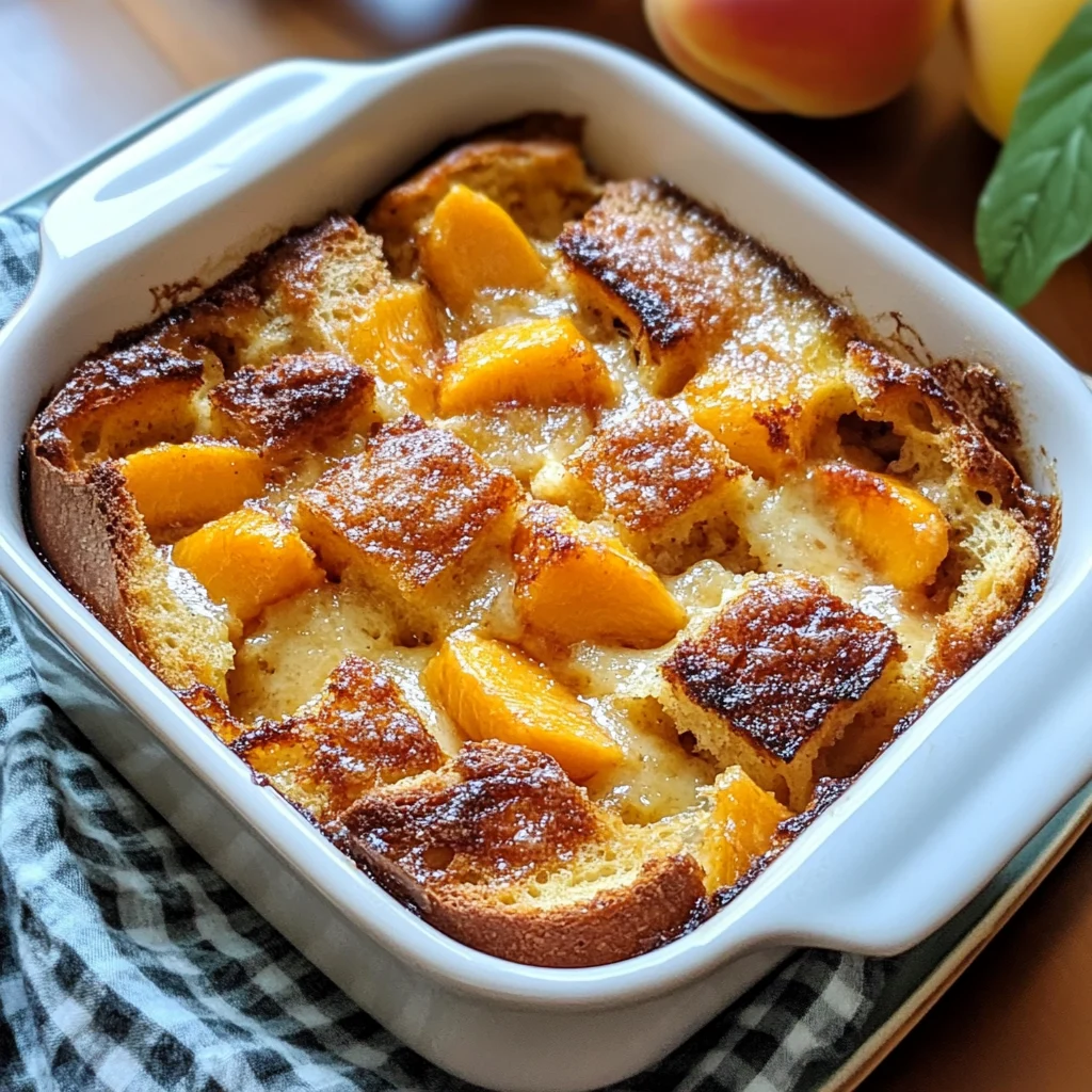 Peach Bread Pudding 7 Ingredients Perfect Delicious