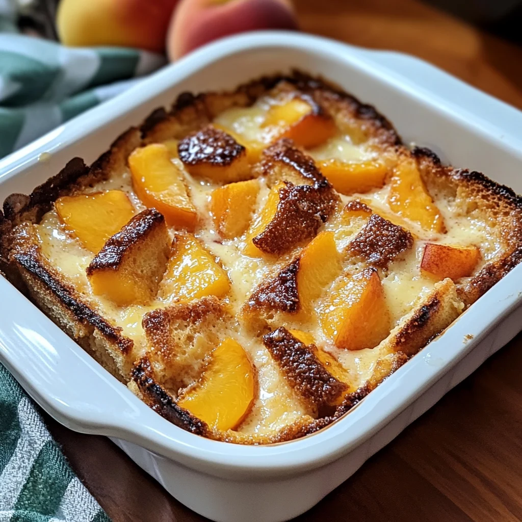 Peach Bread Pudding 7 Ingredients Perfect Delicious 4 Peach Bread Pudding 7 Ingredients Perfect Delicious