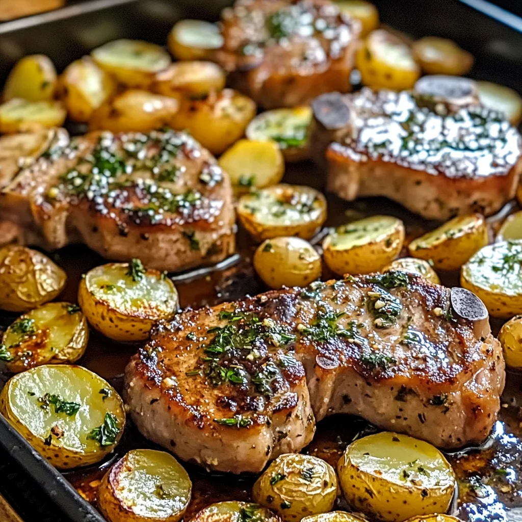 Sheet Pan Pork Chops and Potatoes 30 Minutes Ultimate Delicious 4 Sheet Pan Pork Chops and Potatoes 30 Minutes Ultimate Delicious