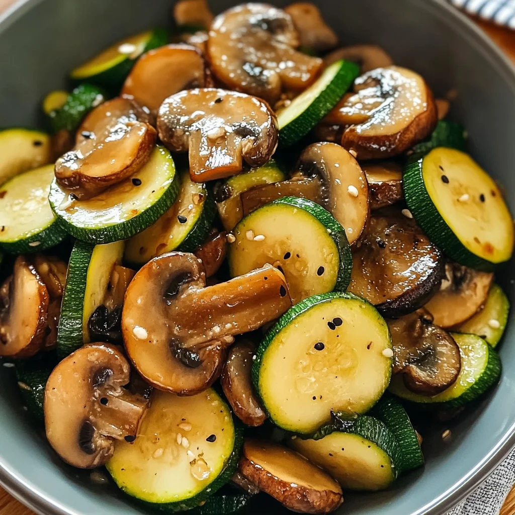 Easy Low Carb Stir Fry Zucchini with Mushrooms