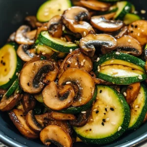 Easy Low Carb Stir Fry Zucchini with Mushrooms