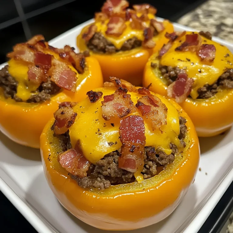 Stuffed Bacon Cheeseburger Peppers – Easy Low-Carb Dinner