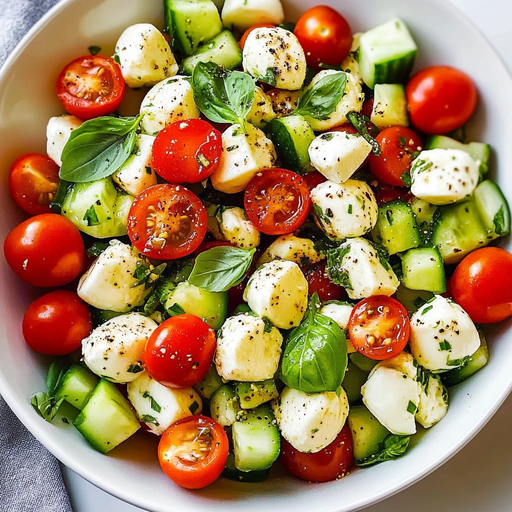 Tomato Cucumber Mozzarella Salad 7 Ingredients Easy Delicious