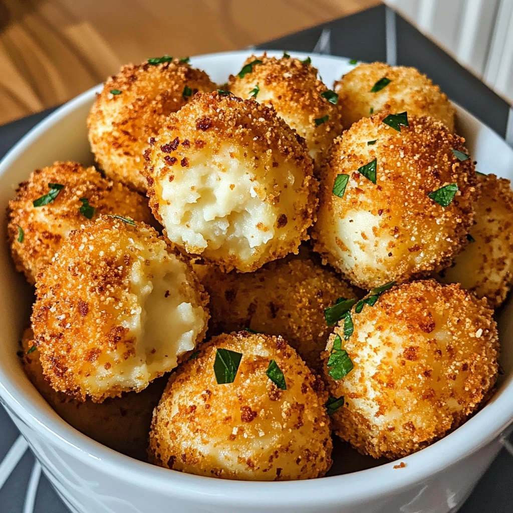Air Fryer Cheesy Mashed Potato Balls 10 Minutes Easy Delicious